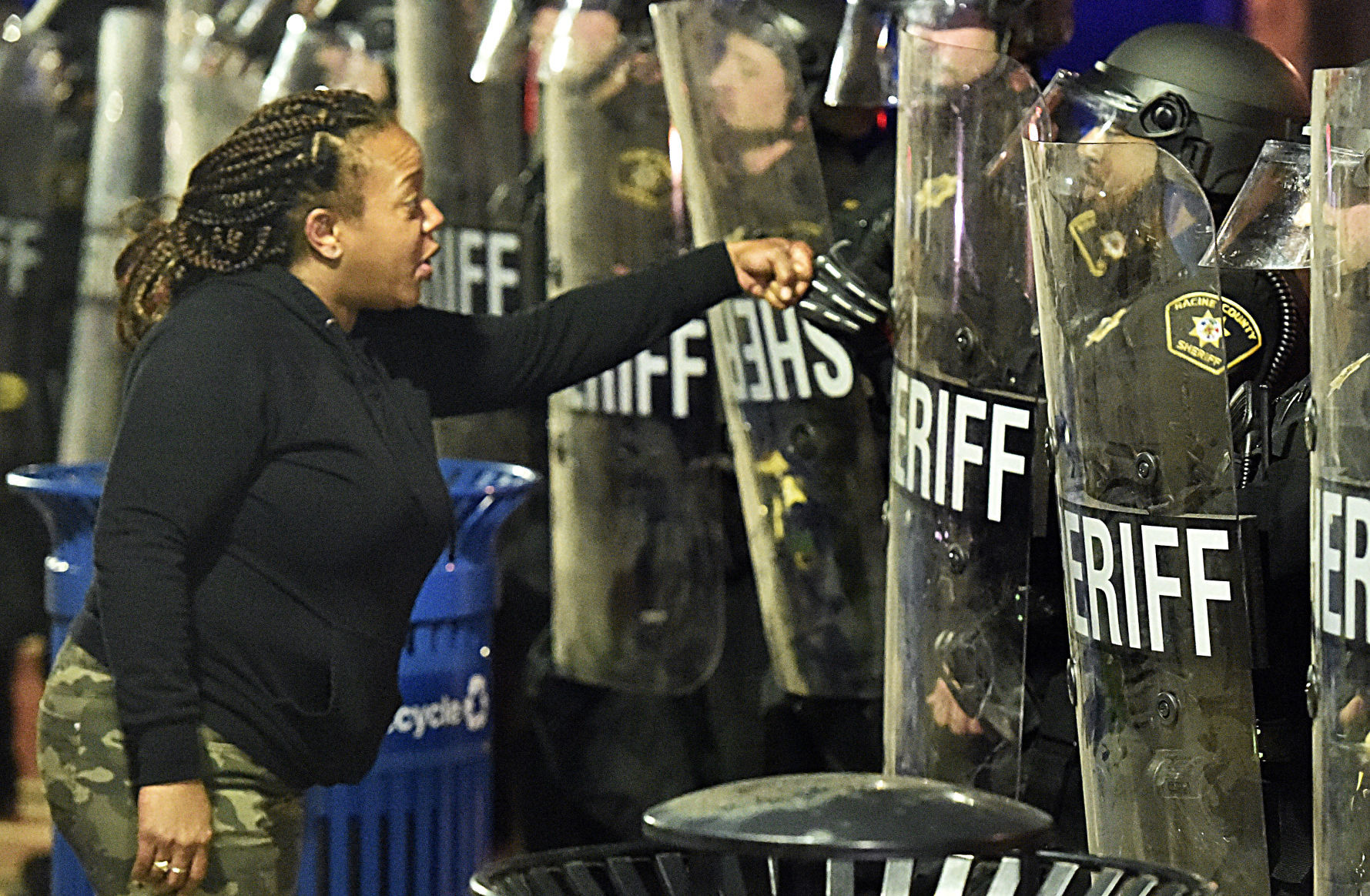 A fist bump for a deputy